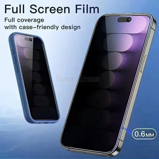 4-In-1 Set: 2 Tempered Glass Privacy Screen Protectors + 2 Camera Lens Protectors
