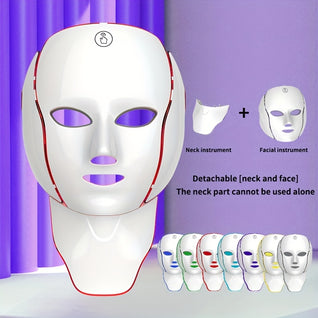 7Color Neck  Face Beauty Mask Wireless Rechargeable Touchscreen
