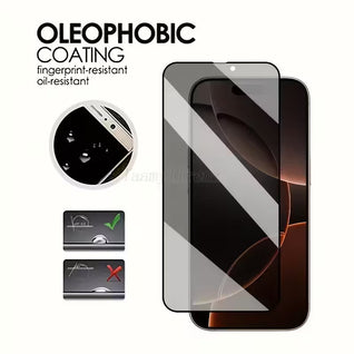 4-In-1 Set: 2 Tempered Glass Privacy Screen Protectors + 2 Camera Lens Protectors