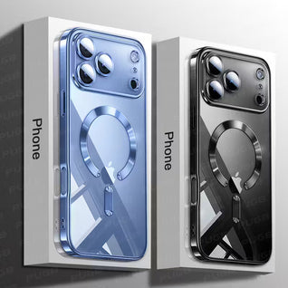 Luxury Plating Transparent Magnetic Wireless Charging iPhone Case